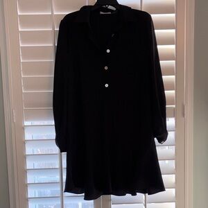 Chic Long Sleeve Black Dress